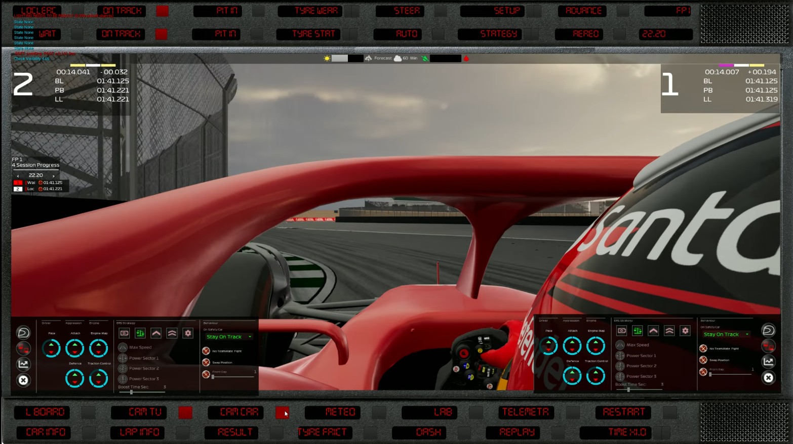 Telemetria in Team Principal Simulator